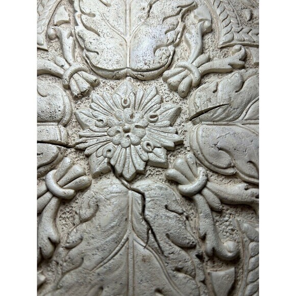 Cream Plaster Mandala Tile Wall Hanging 12”x12” - Picture 2 of 4